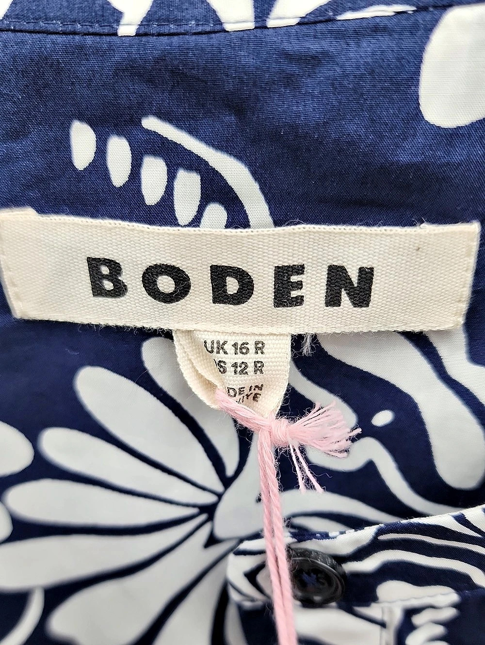 Boden Blue Ivy Cotton Floral Midi Dress in Blue & White Size 12 NWT - Picture 3 of 11